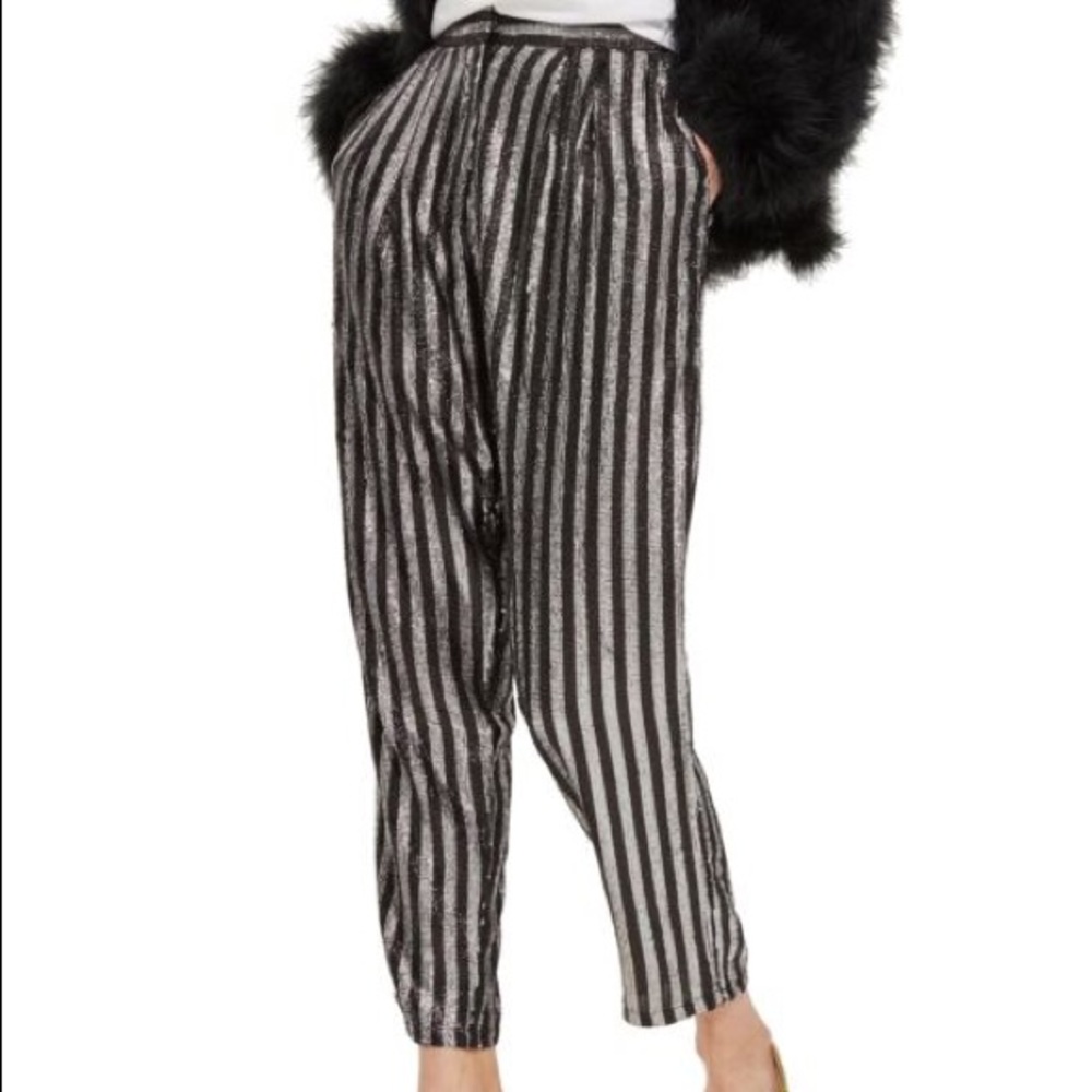 Topshop Black and Silver Sequin Pants
